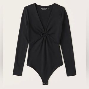 Abercrombie & Fitch Black Long Sleeve Bodysuit